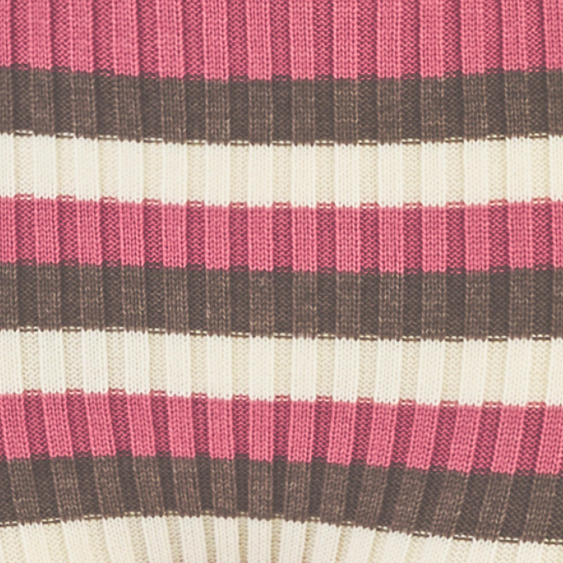 ribbestrikket longs voksen - mørk rose, natur, lys brun - swatch