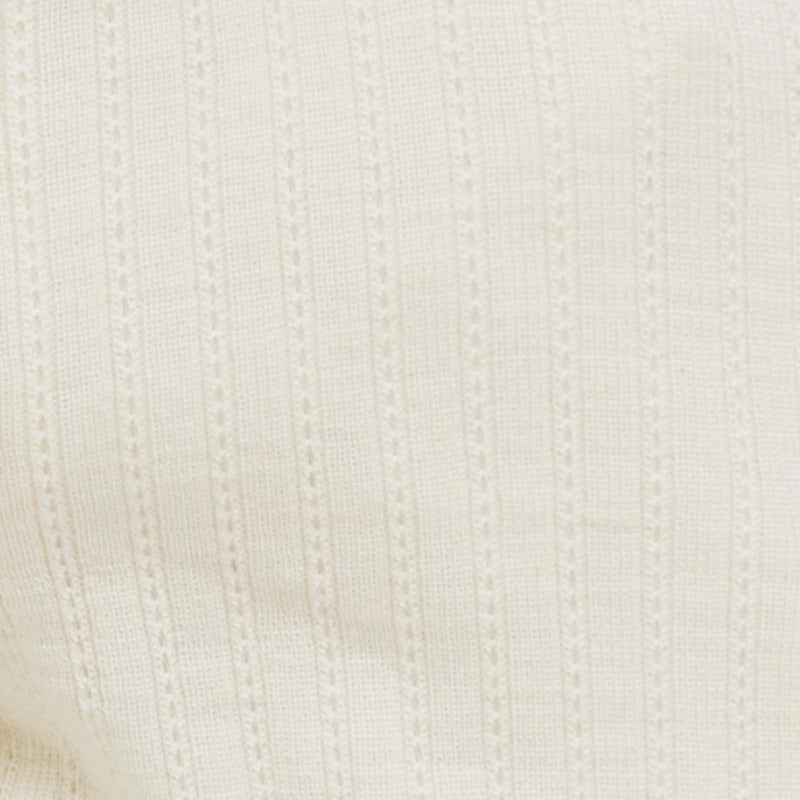 Ull med silke - hullmønster - natur - swatch