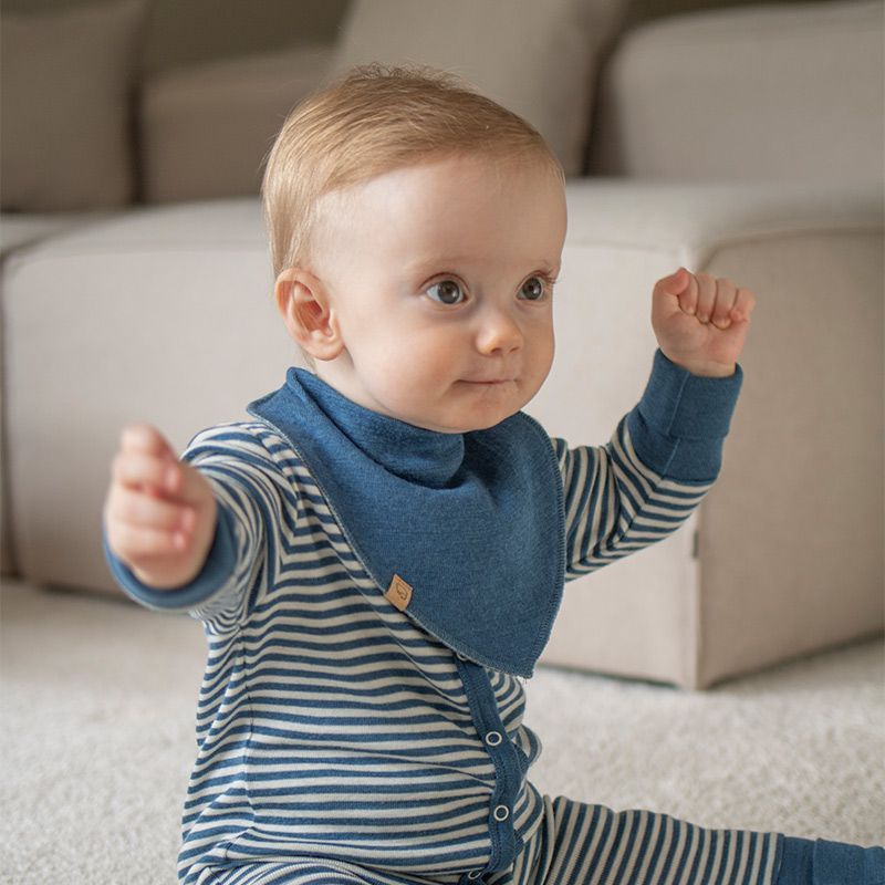 Halstørkle i ullfrotté og ull med silke, 0-1 år