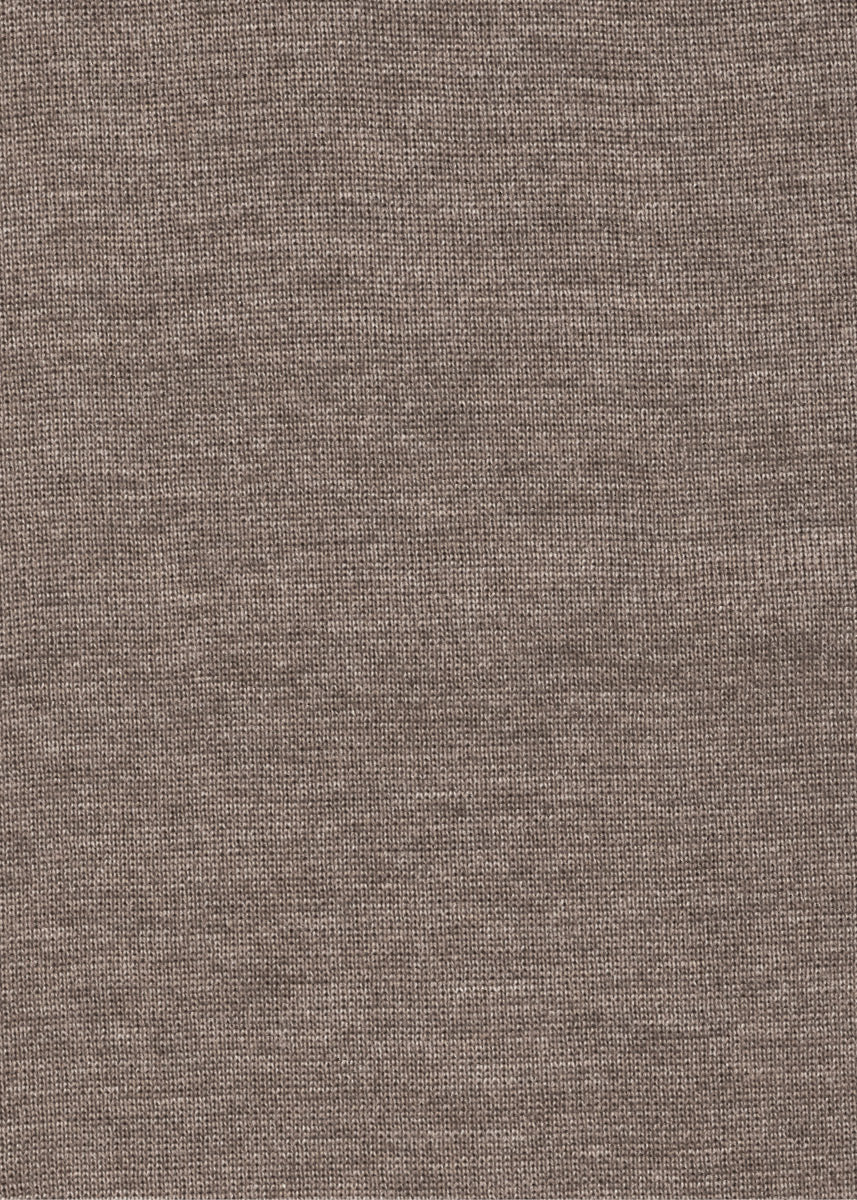 Finstrikket ullgenser halv zip - Brun
