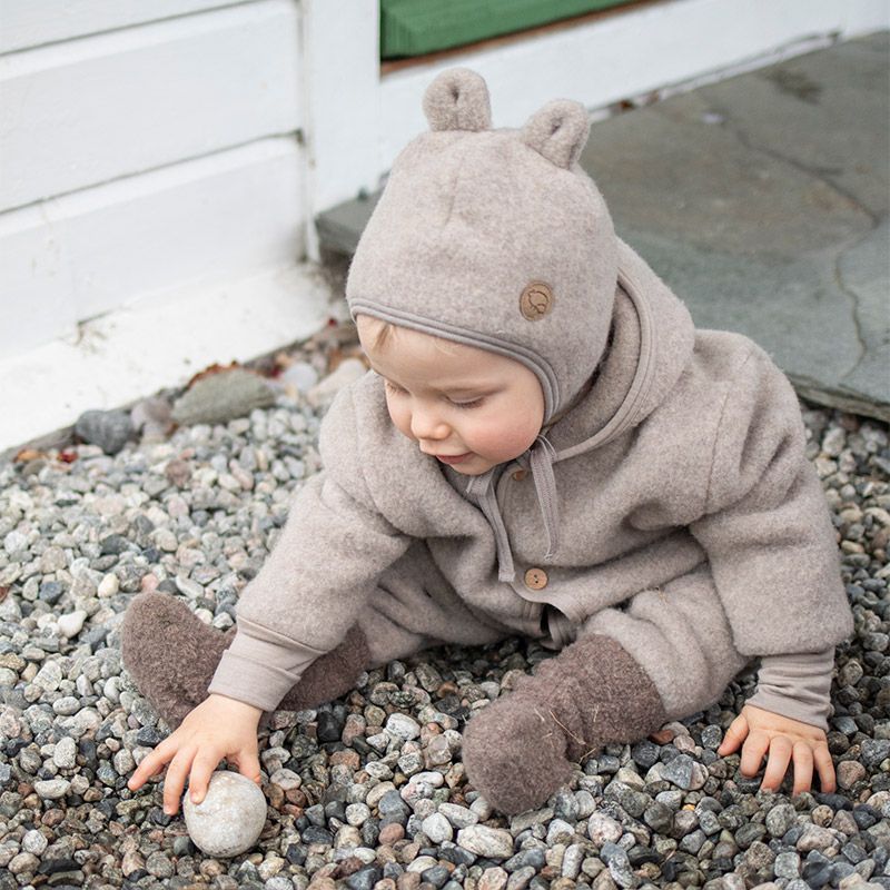 Ullfleecedress med hette - Linfarget