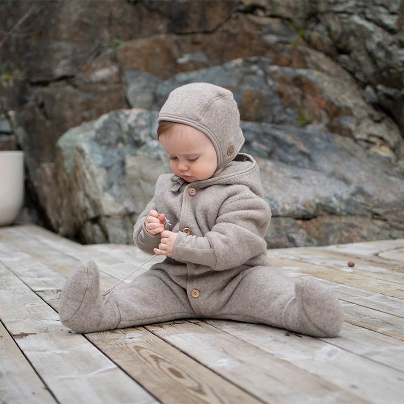 Ullfleecedress med hette - Linfarget