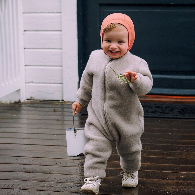 Hel dress i ullfleece - Linfarge