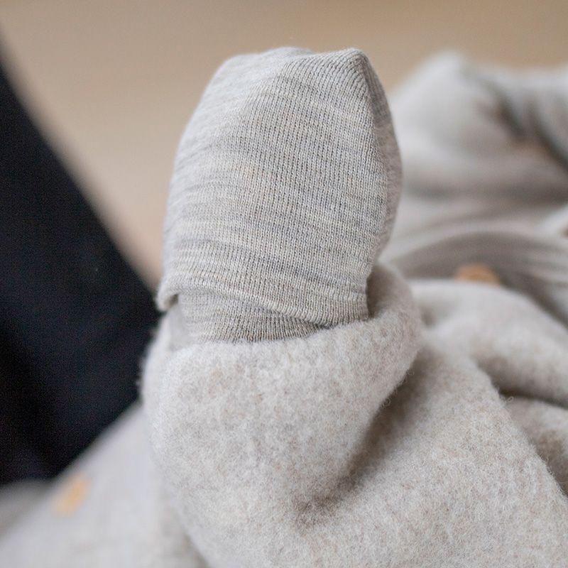 Ullfleecedress med hette - Linfarget