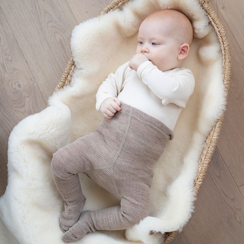 Ullstrømpebukse baby - Linfarge