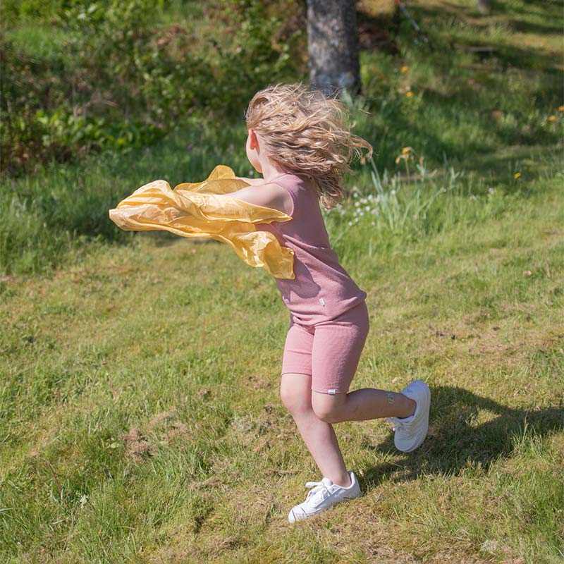 Singlet i ull med silke - Lys rose