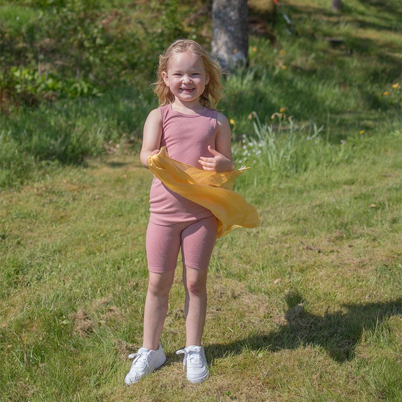 Boxer barn i ull med silke - Lys rose