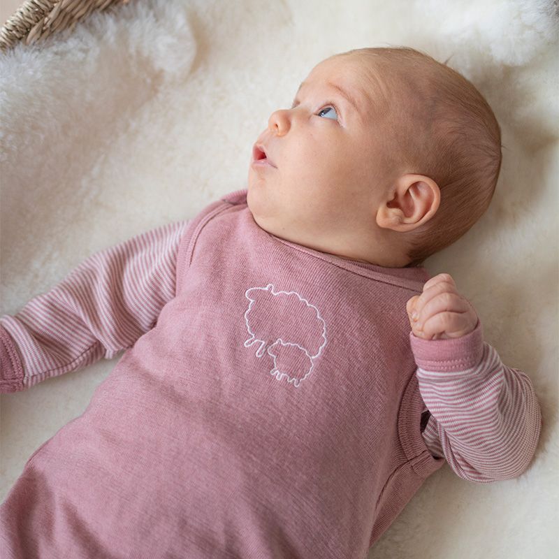 Sparkebukse i ull med silke, uten fot - Lys rose