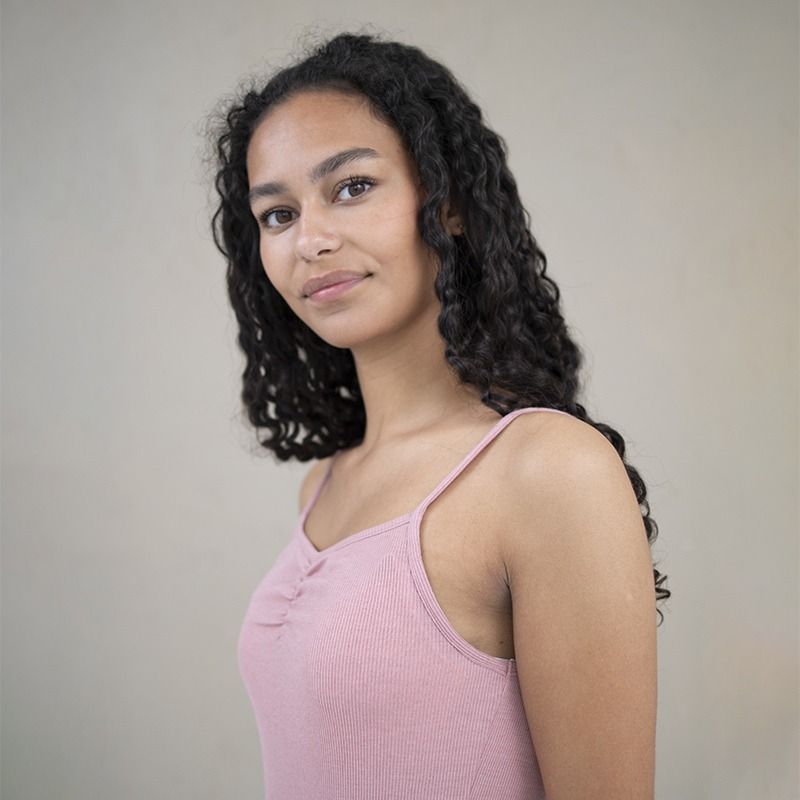 Singlet m/stropper i ull med silke - Lys rose
