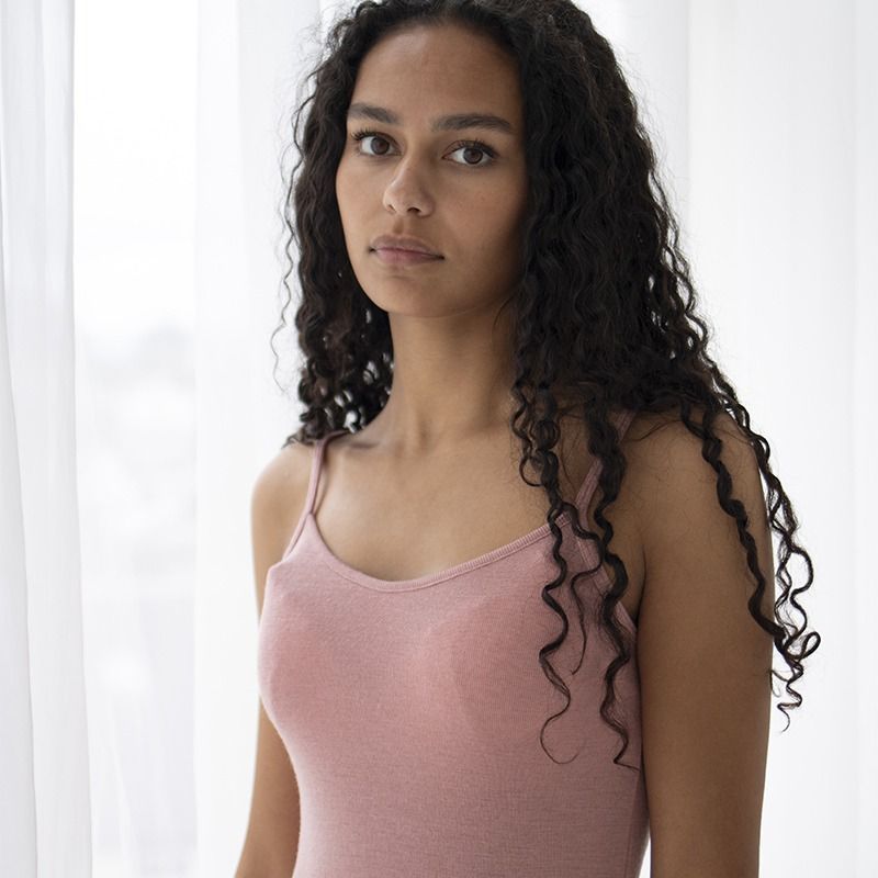 Underkjole i ull med silke - Lys rose