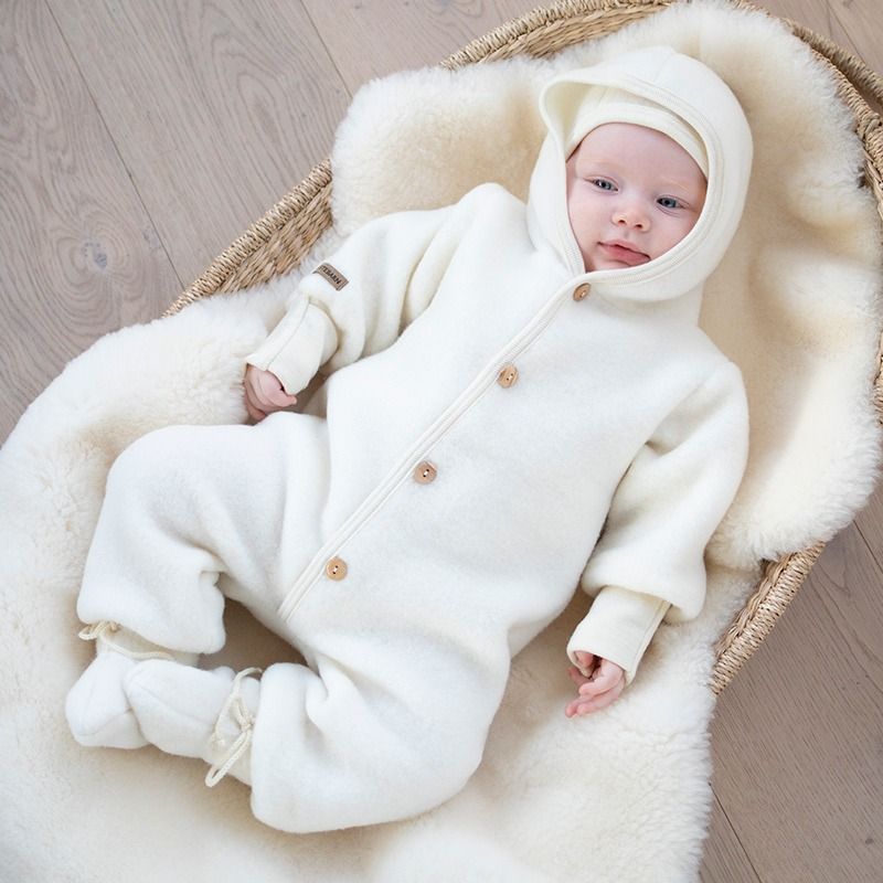 Babysokker i ullfleece  Natur