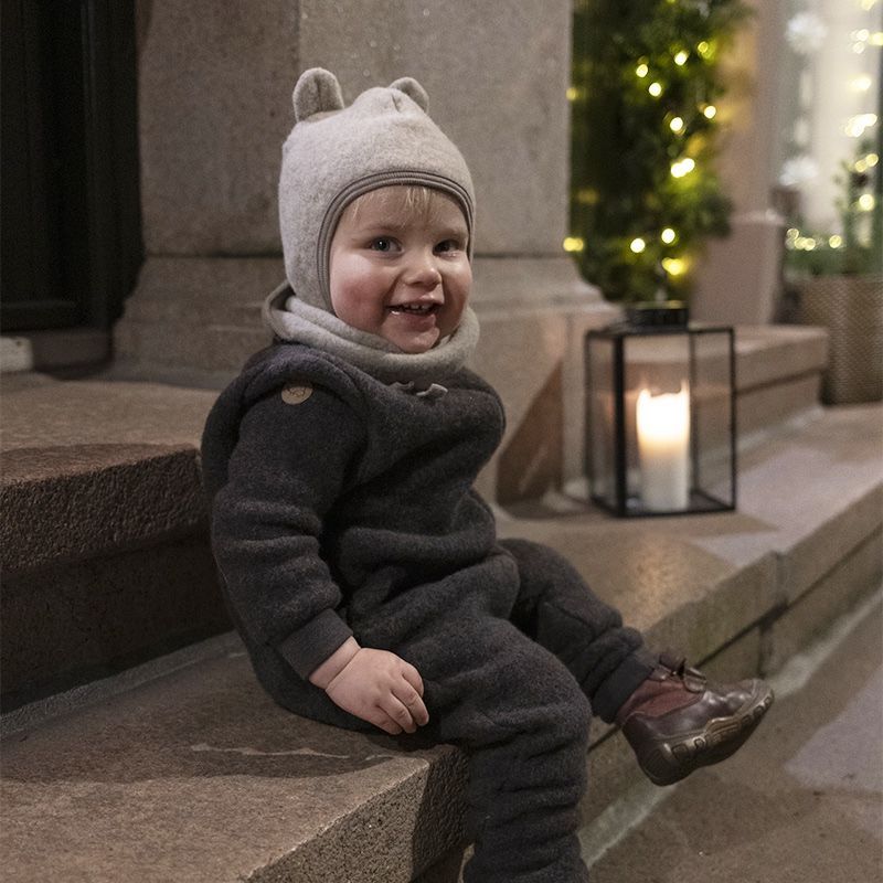 Hel dress i ullfleece - Naturbrun