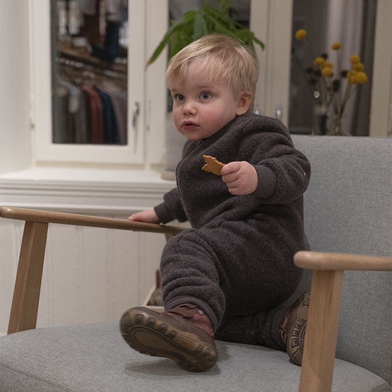 Hel dress i ullfleece - Naturbrun