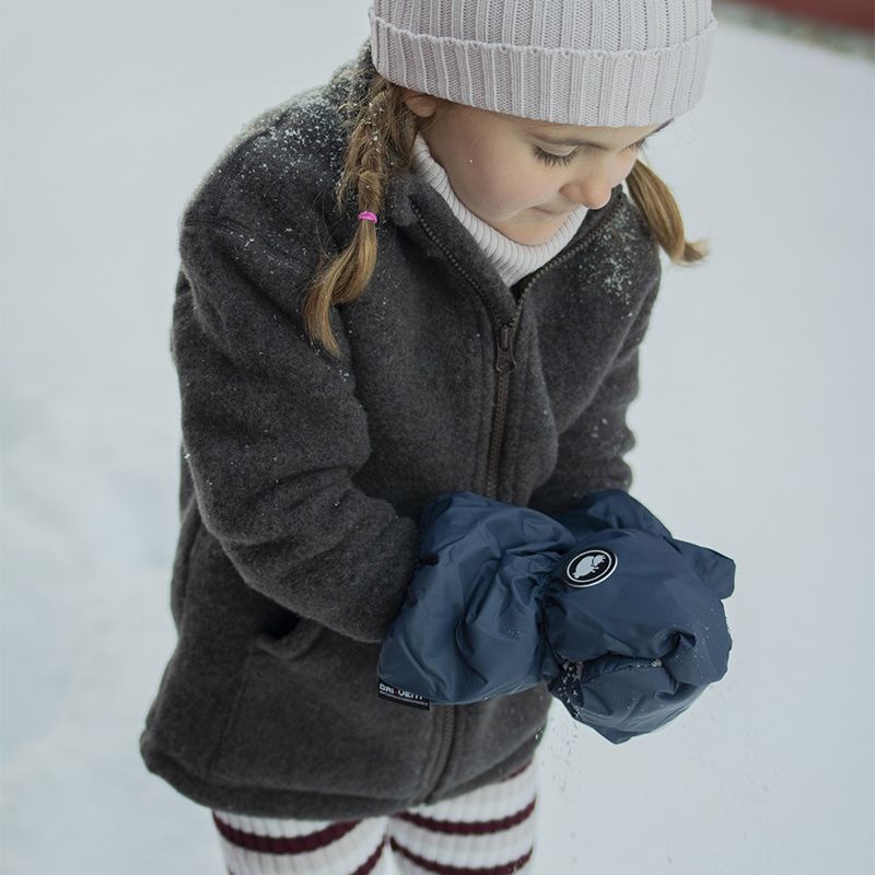 Jakke i ullfleece til barn - Naturbrun