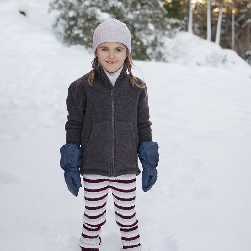 Jakke i ullfleece til barn - Naturbrun