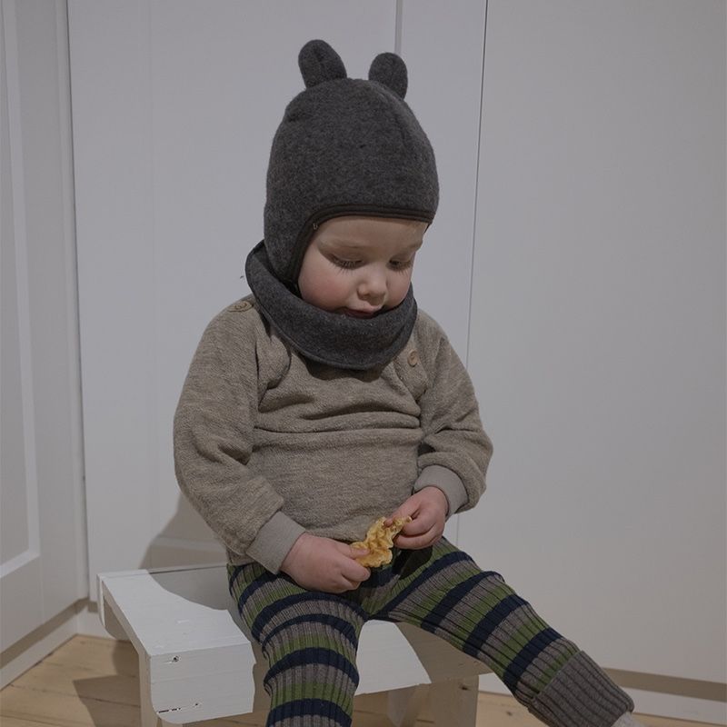Teddy lue i ullfleece - Naturbrun