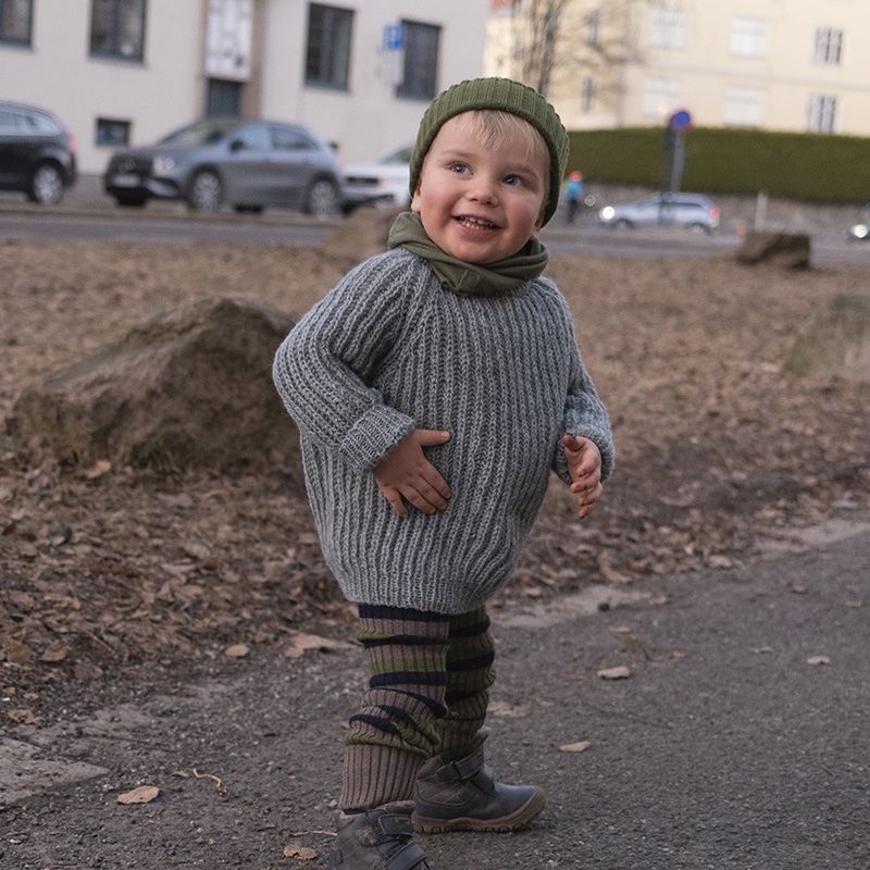 Tubehals i ull med silke, 1(barn/voksen)