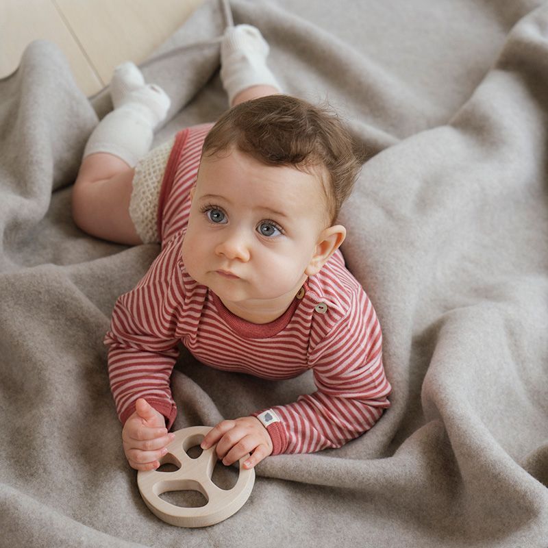 Body i ull med silke - Rust rosa/dus rosa