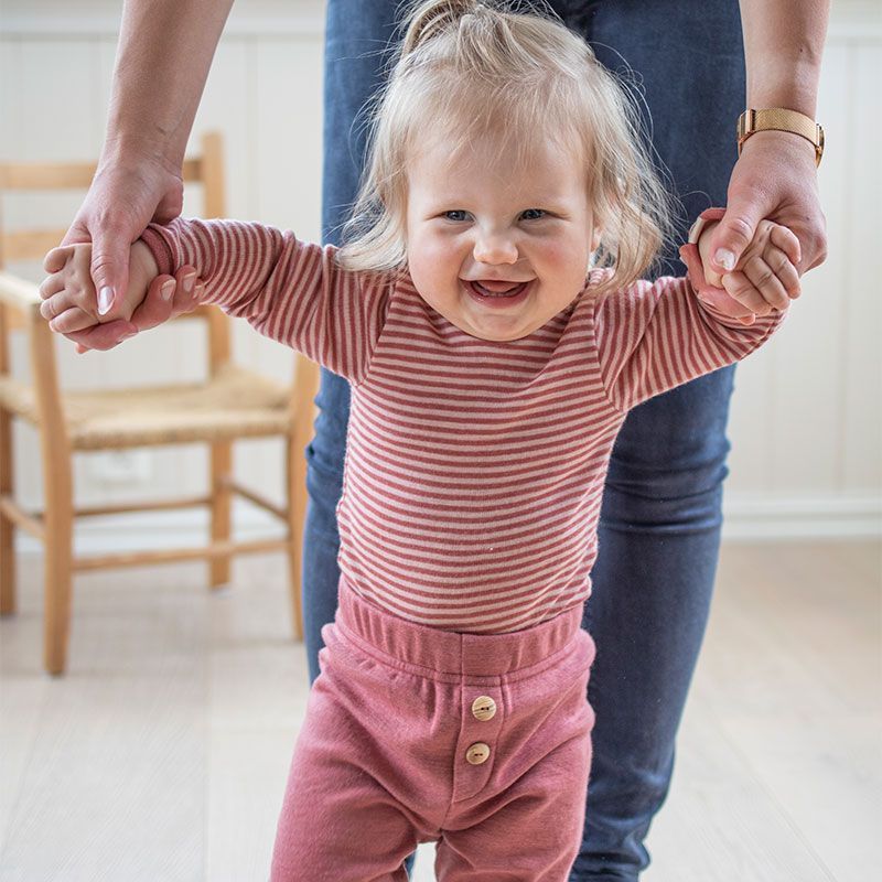 Body i ull med silke - Rust rosa/dus rosa