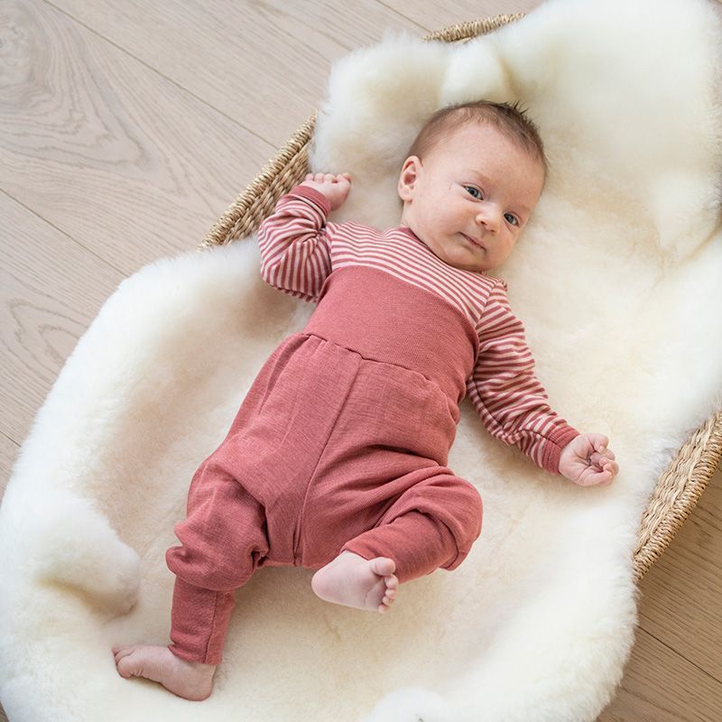 Body i ull med silke - Rust rosa/dus rosa