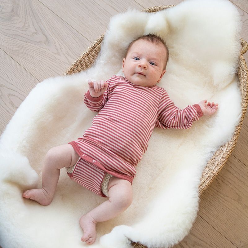 Body i ull med silke - Rust rosa/dus rosa