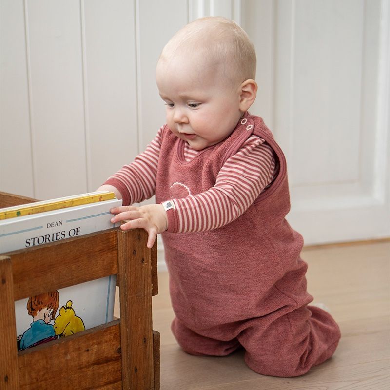Body i ull med silke - Rust rosa/dus rosa