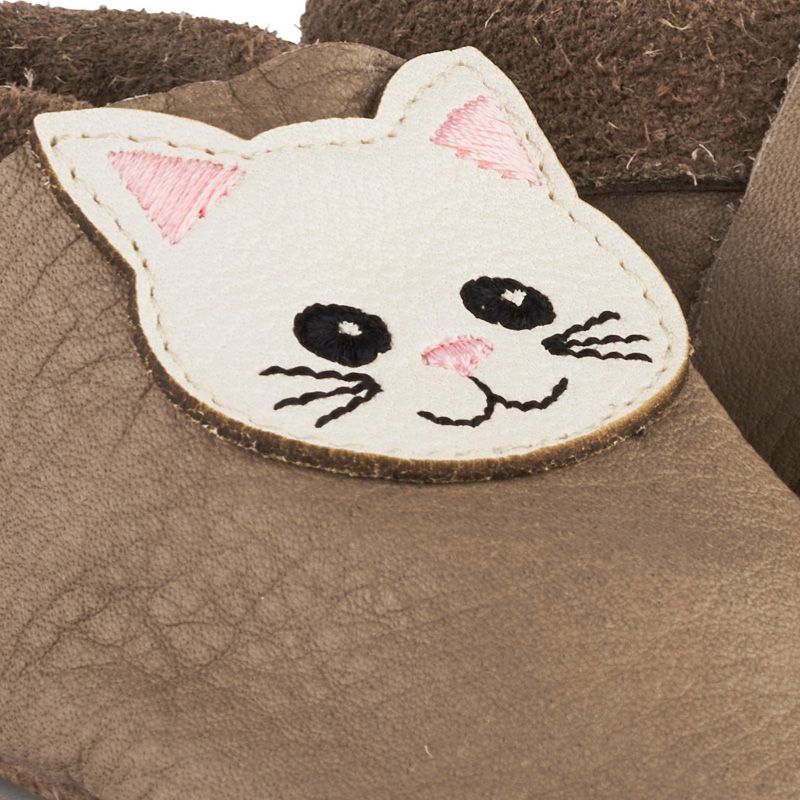 Skinntøfler - Katt - Brun - Katt- Brun - swatch