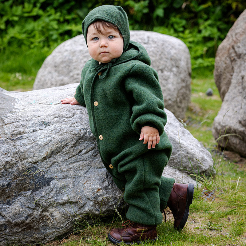 Babydress i ullfleece med hette