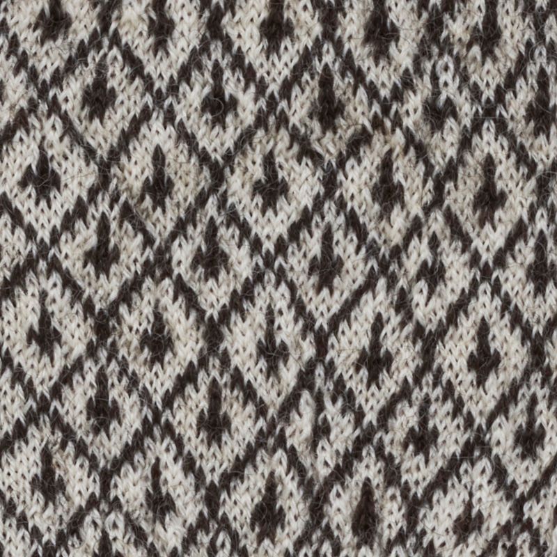 Tynne ullsokker med mønster. 100% ull - Natur/mørk brun - swatch