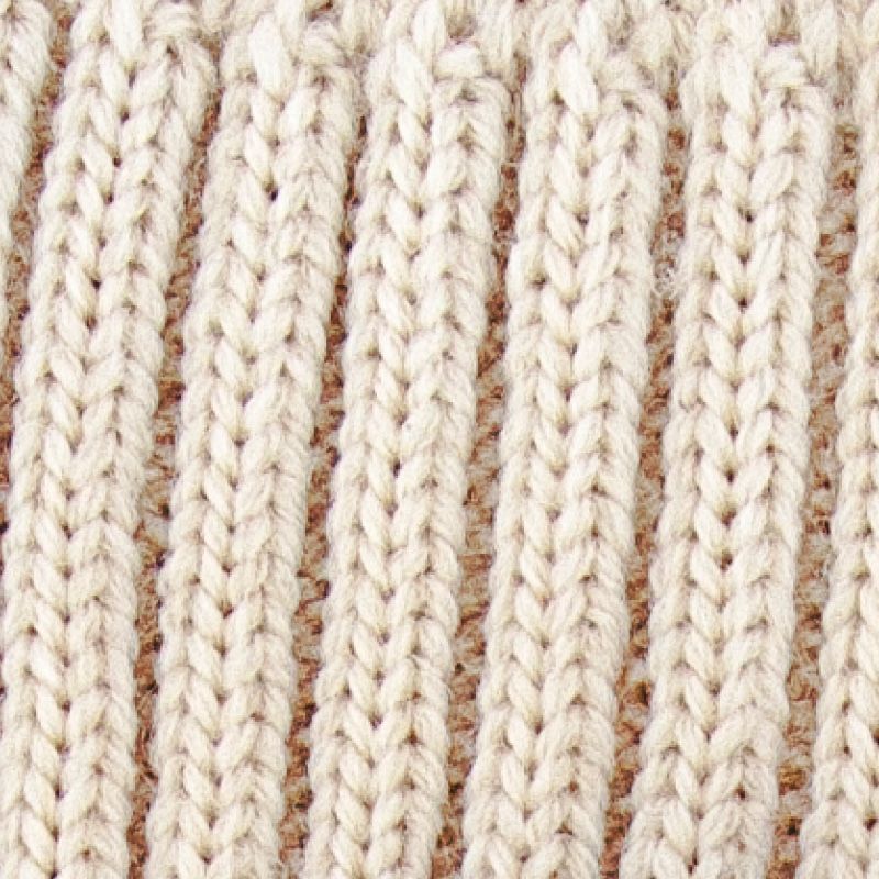 Ullribb knestrømper baby - Natur - Hvit/natur - swatch