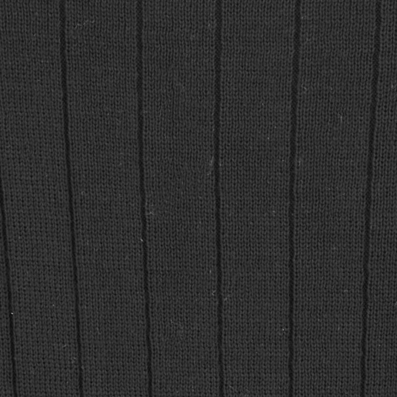 Finstrikket genser i ull - Svart - swatch