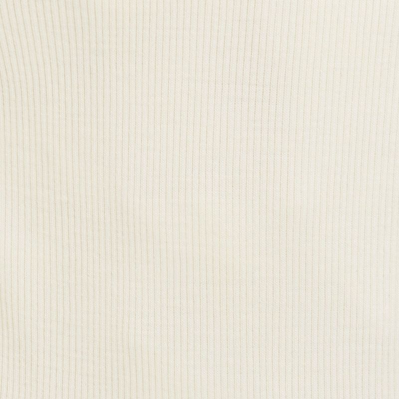 Ribbestrikket body i ull med silke - Hvit/natur - swatch