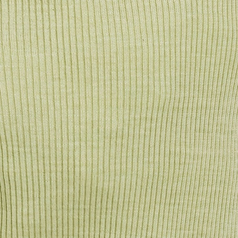 Ribbestrikket babybukse i ull med silke - Pistasj - swatch