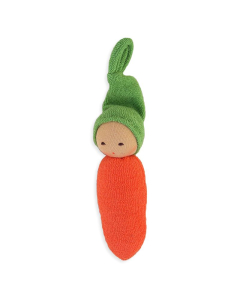 Gulrotdukke m/rangle 15cm  bomullsfrott&eacute; Oransje