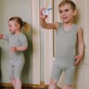 Singlet i ull med silke - Dus mint thumbnail