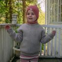 Hals one-size i ribbestrikket ull  Antikkrosa thumbnail