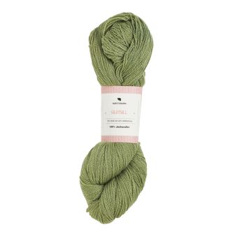 Silkeull 65% merino 35%silke 100g Lys oliven