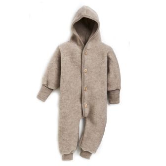 Babydress i ullfleece, med hette - Linfarge