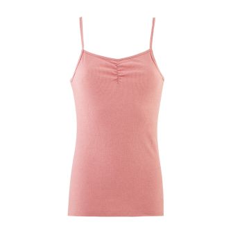 Singlet m/stropper i ull med silke - Lys rose