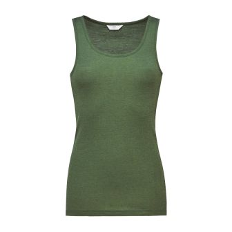 Singlet i ull med silke unisex - Olivin