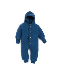 Ullfleecedress med hette - Marine