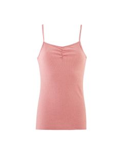 Singlet m/stropper i ull med silke - Lys rose