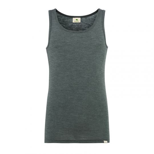Singlet i ull med silke - Sølvgran