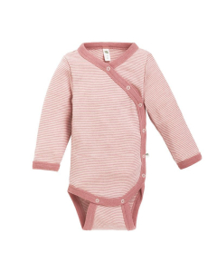 Omslagsbody i ull med silke - Lys rose/natur