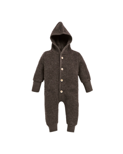 Ullfleecedress med hette - Naturbrun