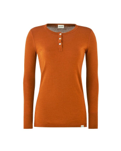 Bestefarstr&oslash;ye i ull m perlemorsknapper - Terracotta