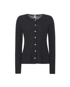 Cardigan i ull med silke - Svart