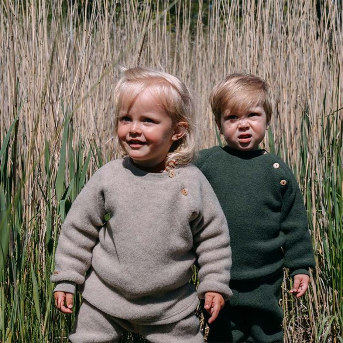 Babygenser i ullfleece - Linfarge