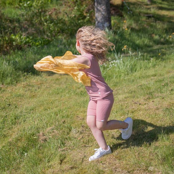 Singlet i ull med silke - Lys rose