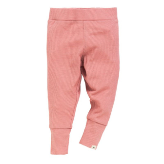 Ribbestrikket babybukse i ull med silke